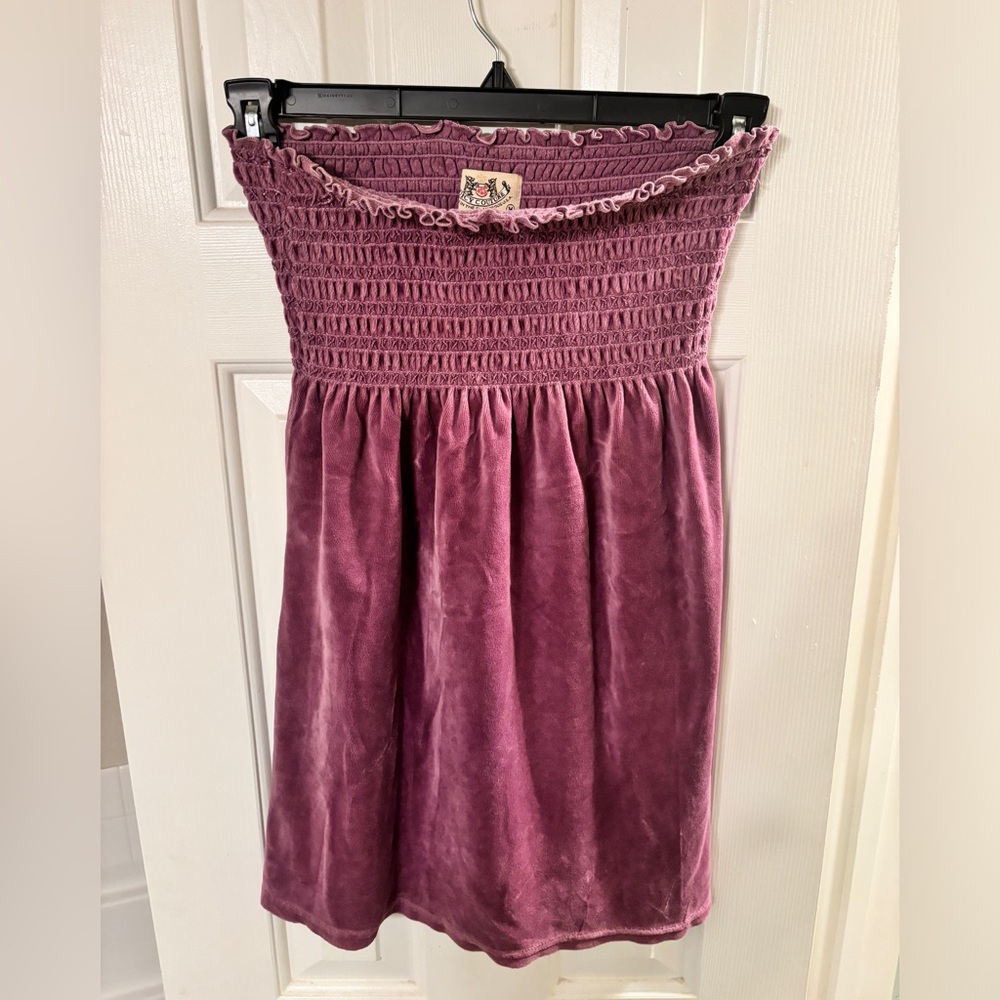 Vintage JUICY COUTURE Purple Tube Top Dress: Perfect for Pool & Beach Y2K 💗👑